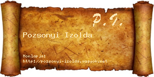 Pozsonyi Izolda névjegykártya